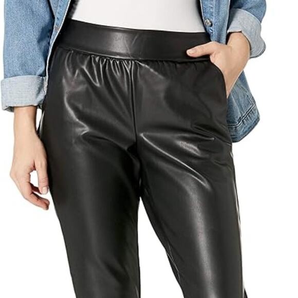 Seven7 Women's Faux Leather Ponte Jogger - Picture 1 of 5